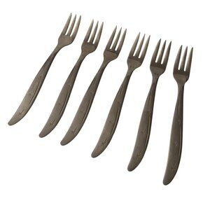 VTG Superior Stainless USA Cocktail Forks Starburst Atomic Starburst 5.5" Set 6